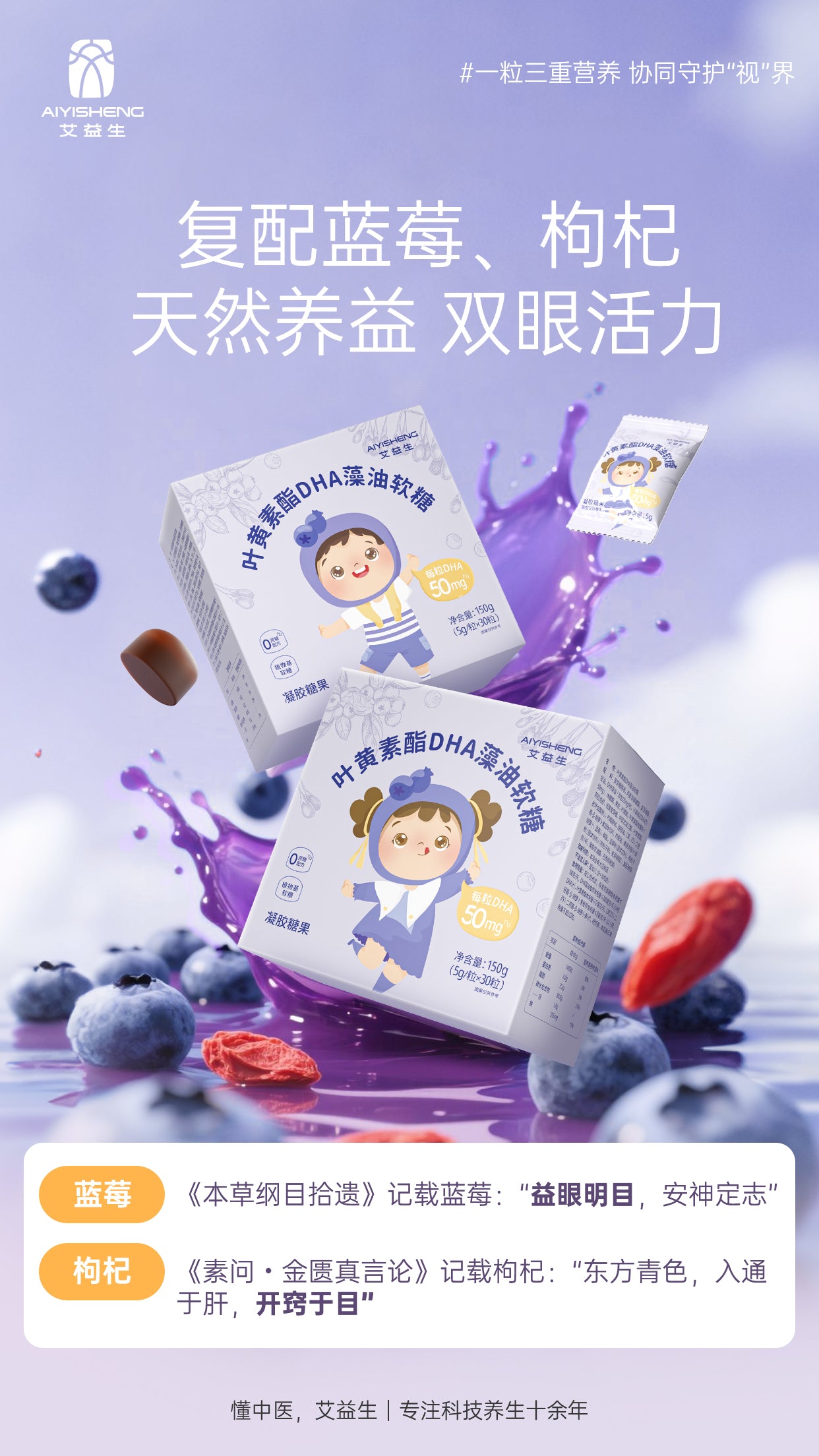 Lutien Ester and DHA Algal Oil Gummies 叶黄素酯DHA藻油软糖